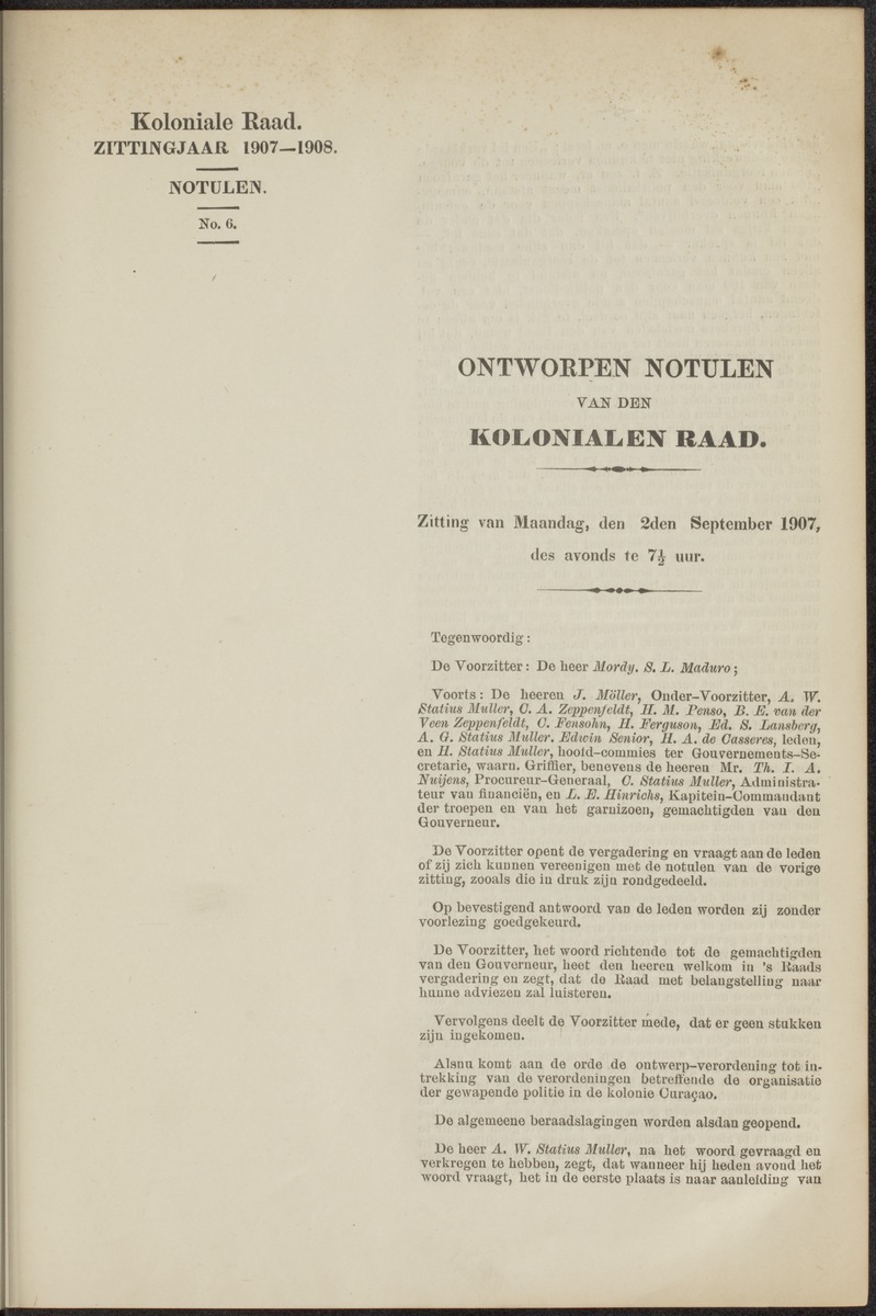 Notulen der zittingen - 