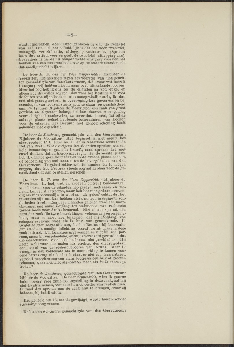 Notulen der zittingen - 