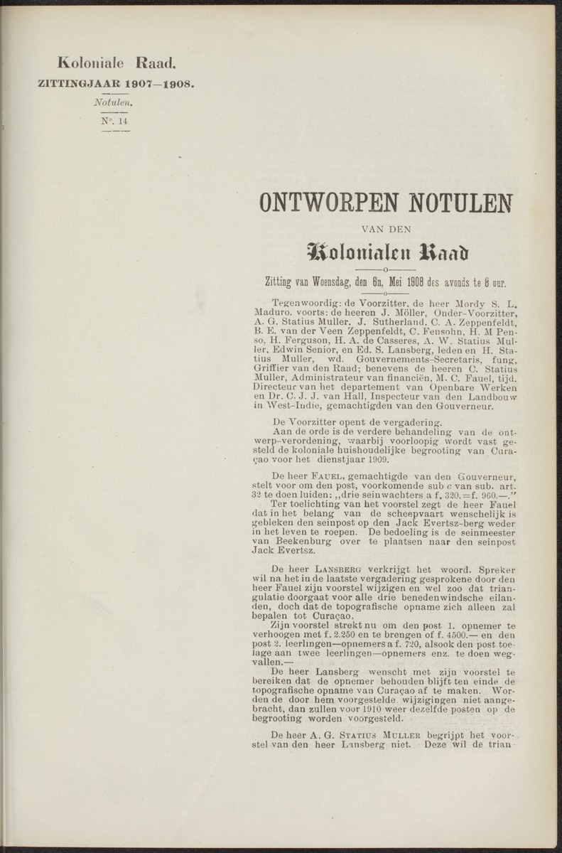 Notulen der zittingen - 