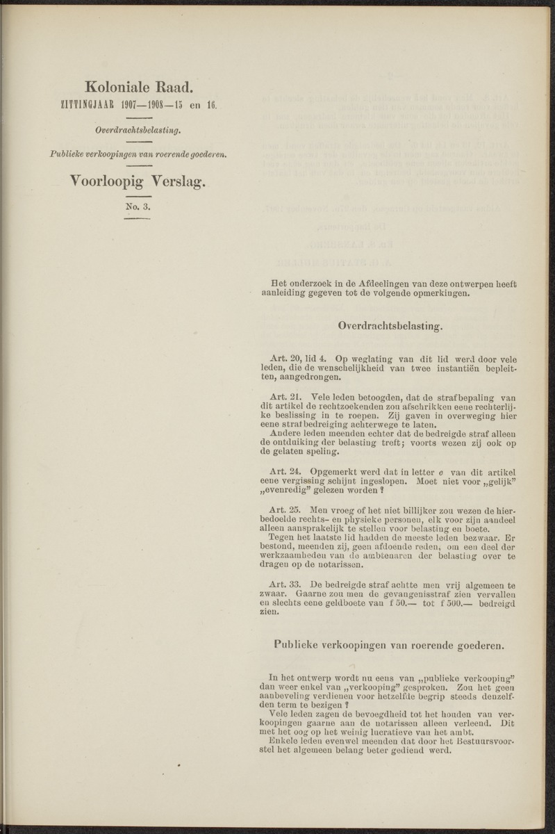 Notulen der zittingen - 