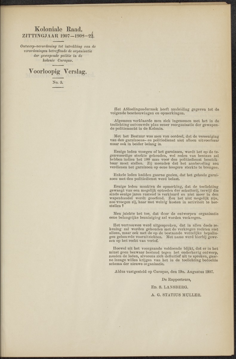 Notulen der zittingen - 