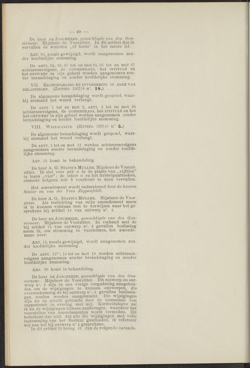Notulen der zittingen - 