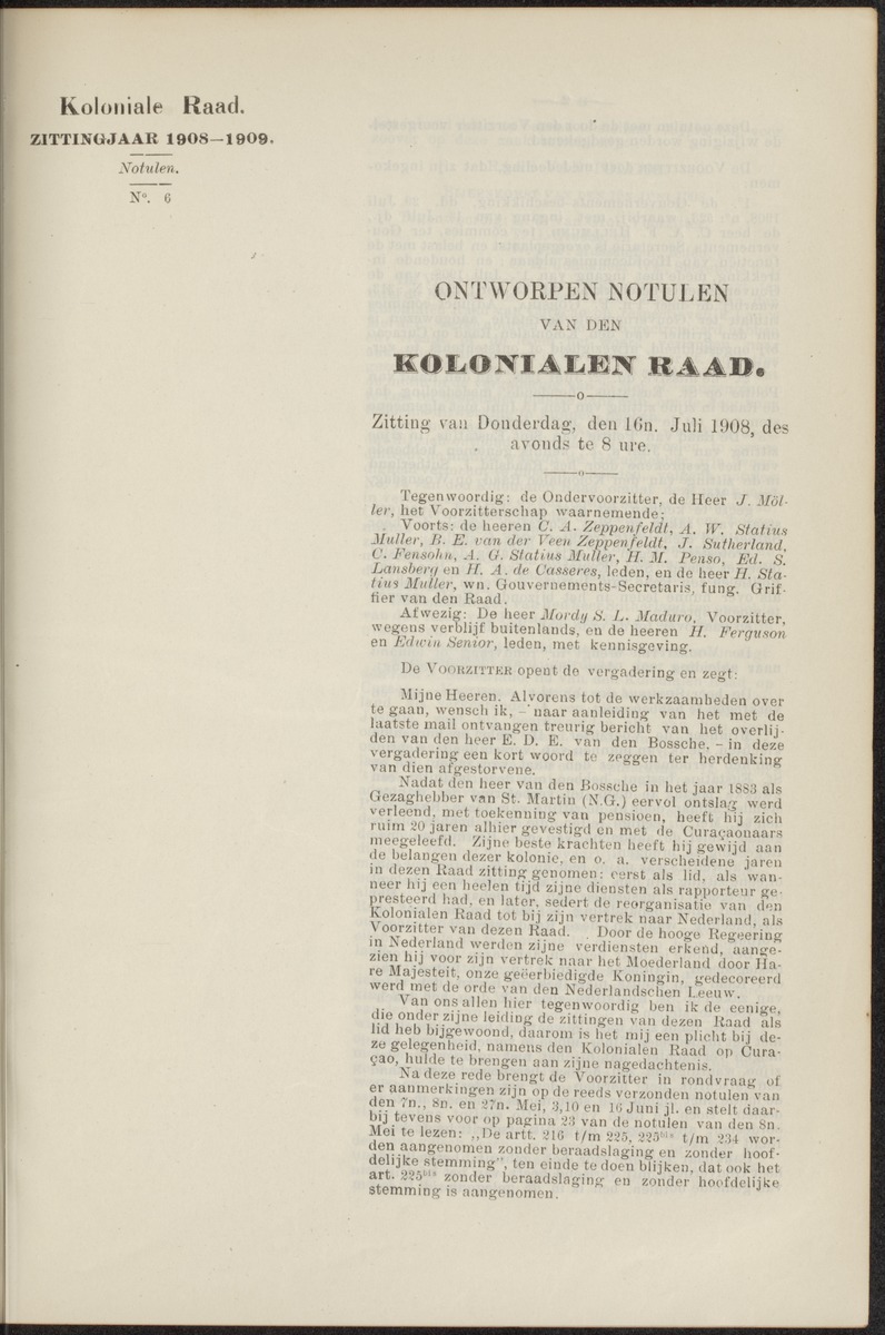 Notulen der zittingen - 