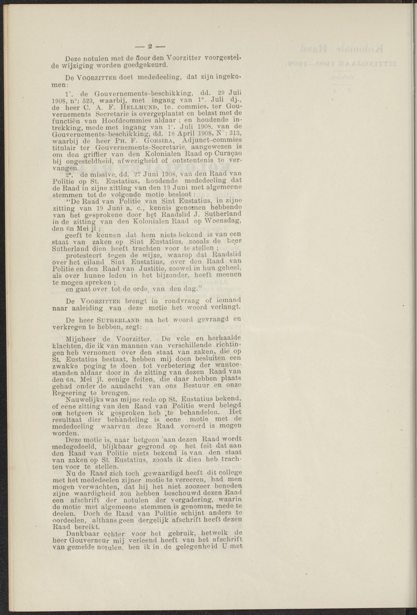 Notulen der zittingen - 