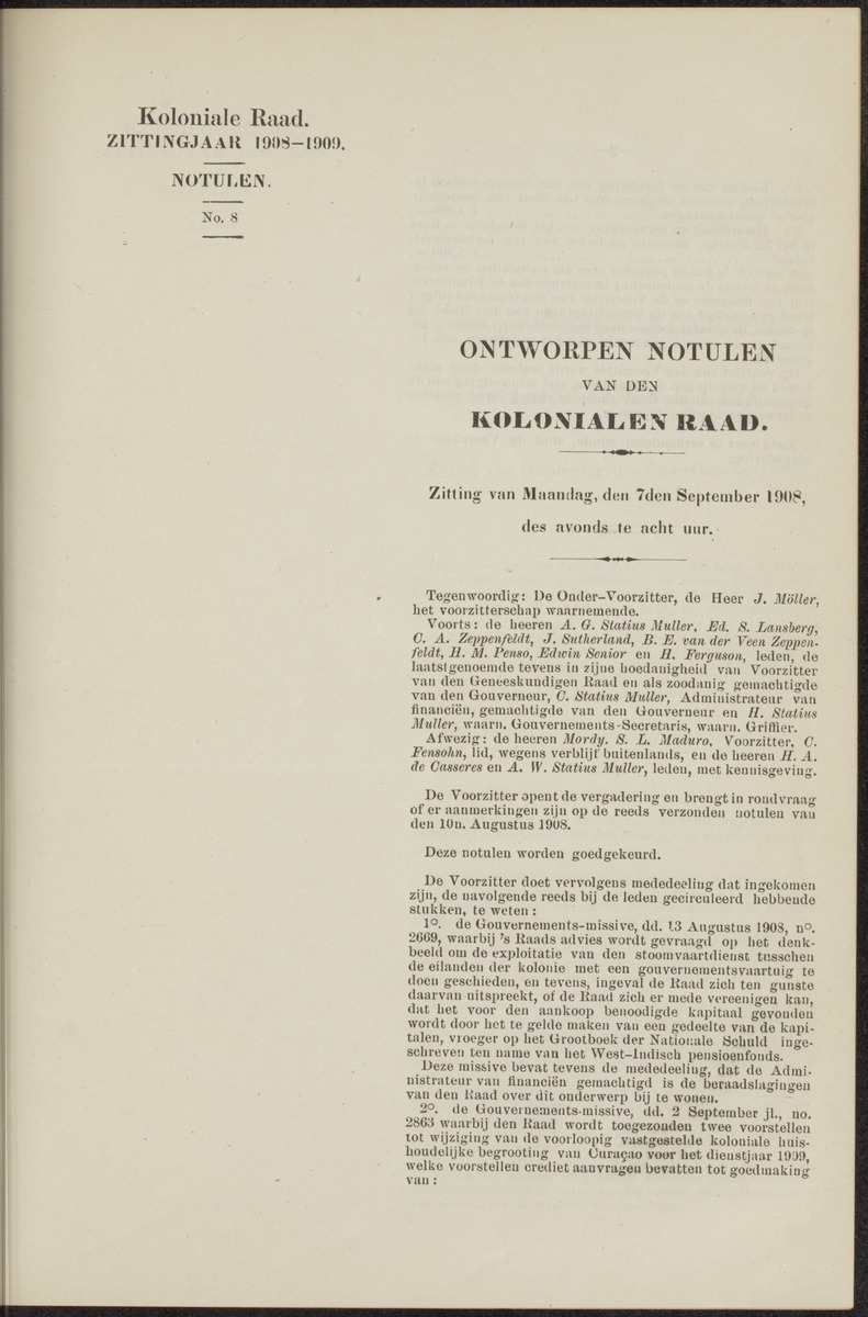 Notulen der zittingen - 
