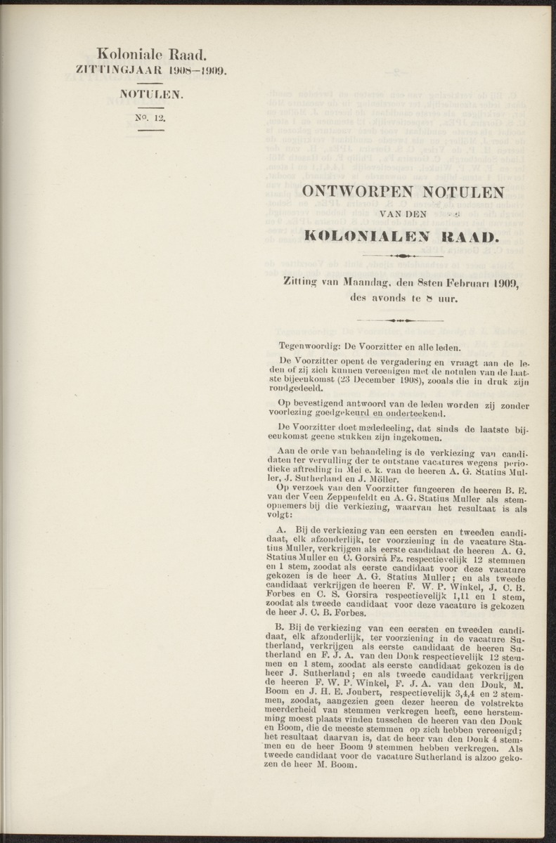 Notulen der zittingen - 