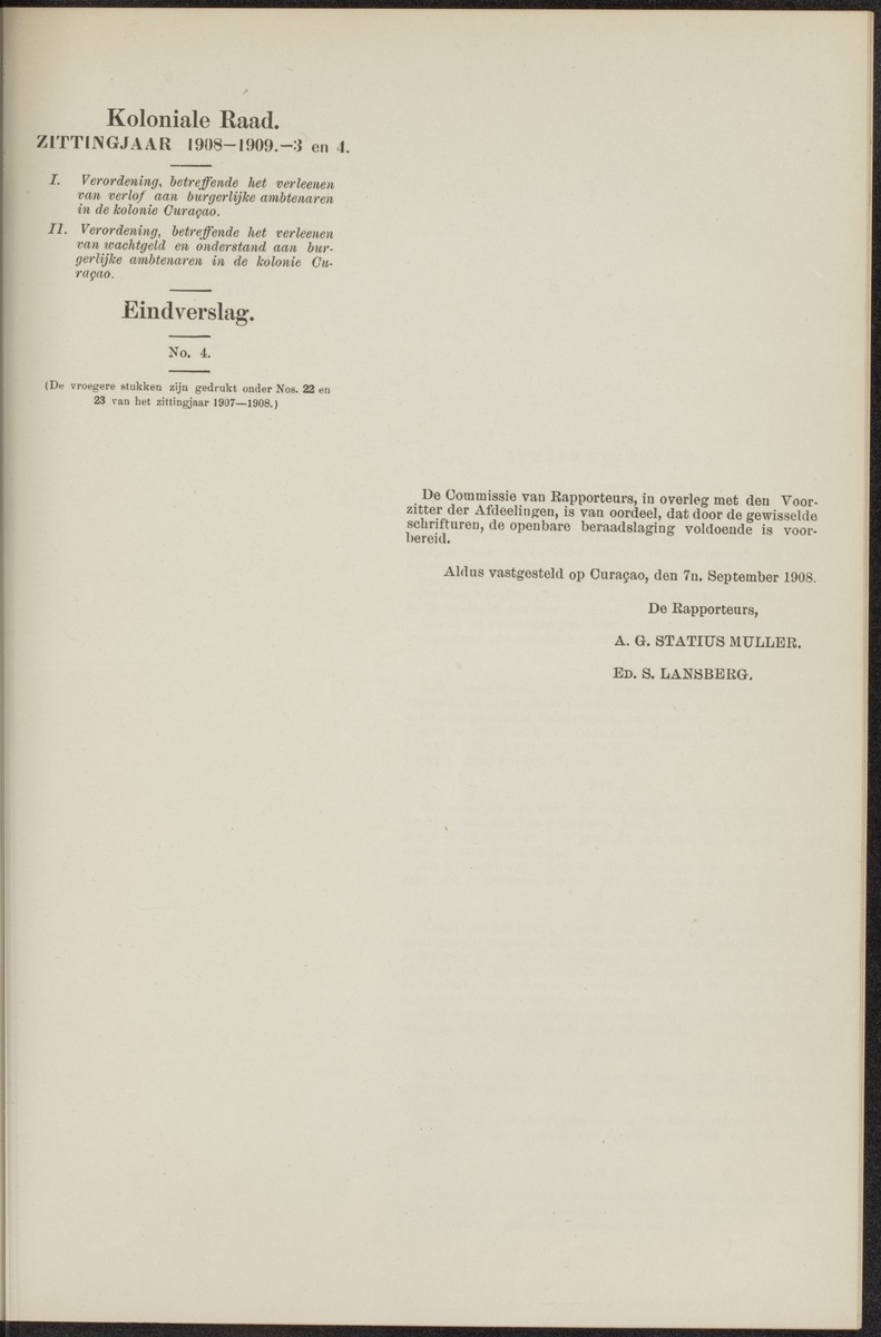 Notulen der zittingen - 