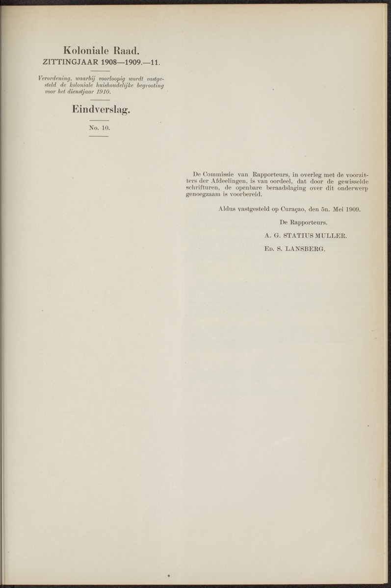 Notulen der zittingen - 