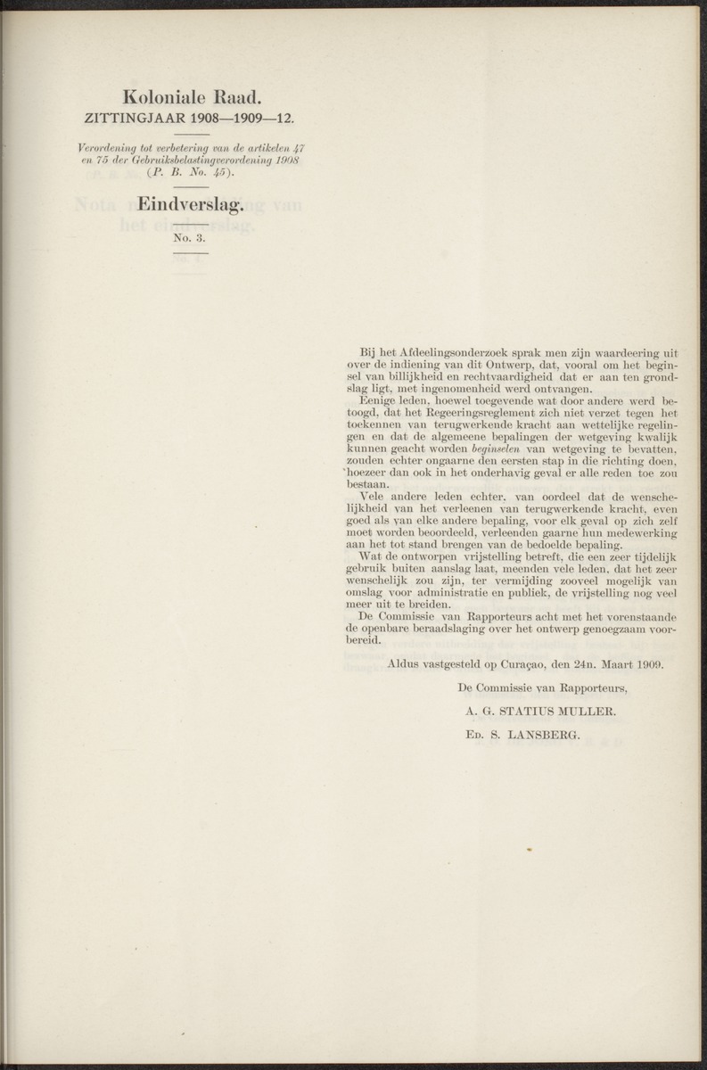 Notulen der zittingen - 