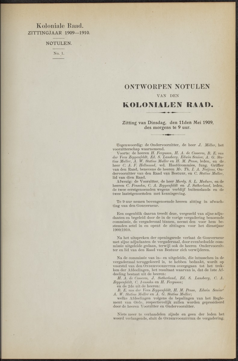 Notulen der zittingen - 