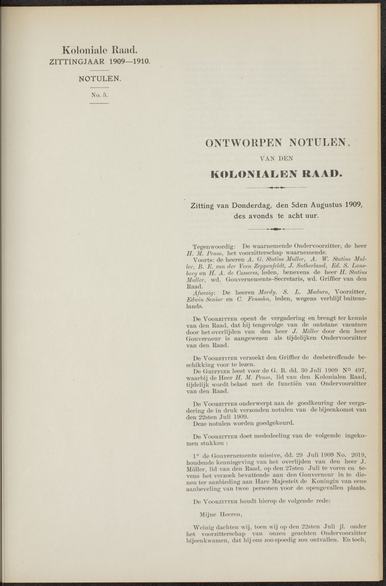 Notulen der zittingen - 