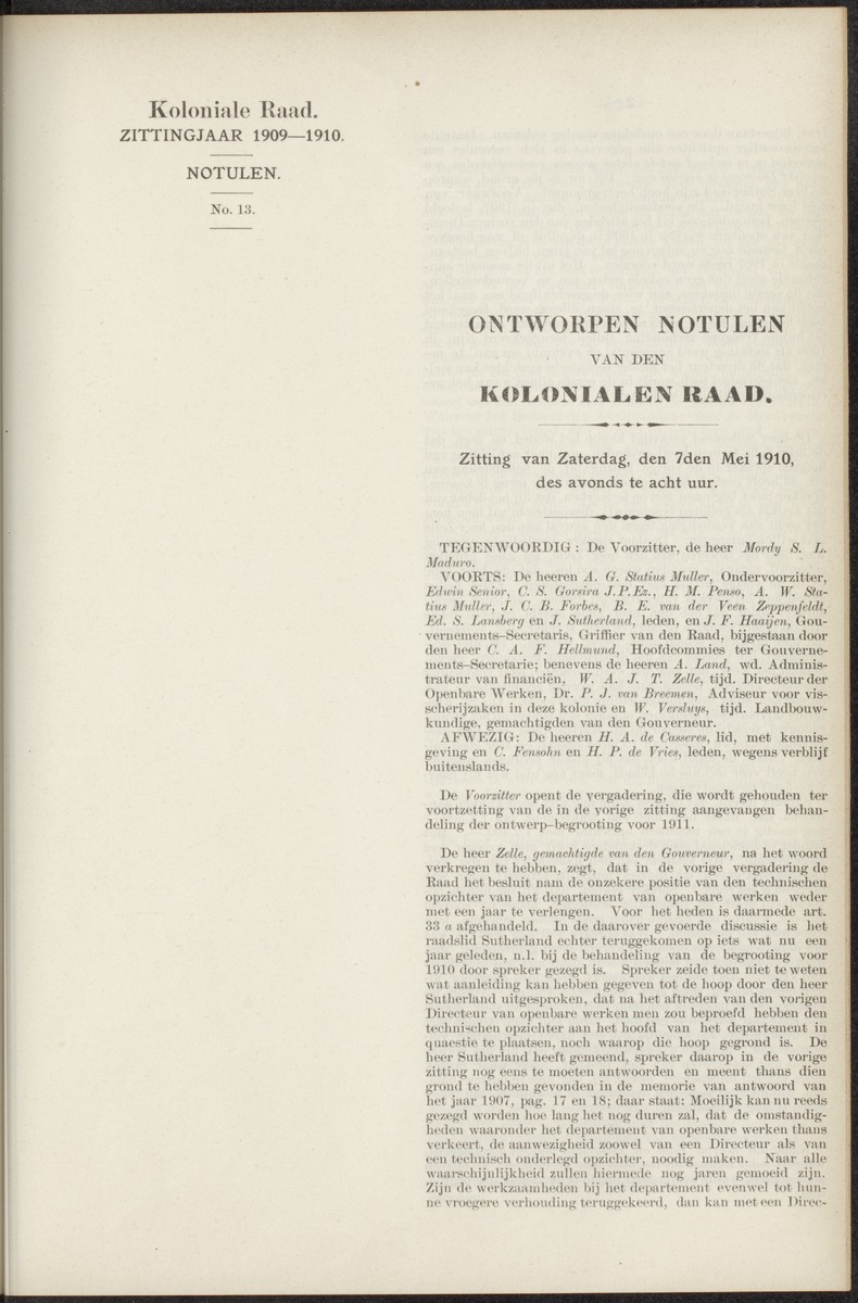 Notulen der zittingen - 