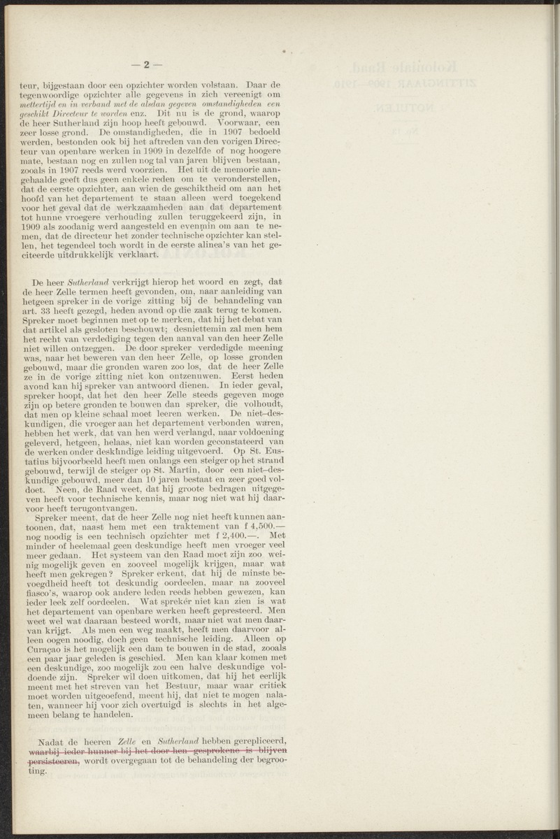 Notulen der zittingen - 