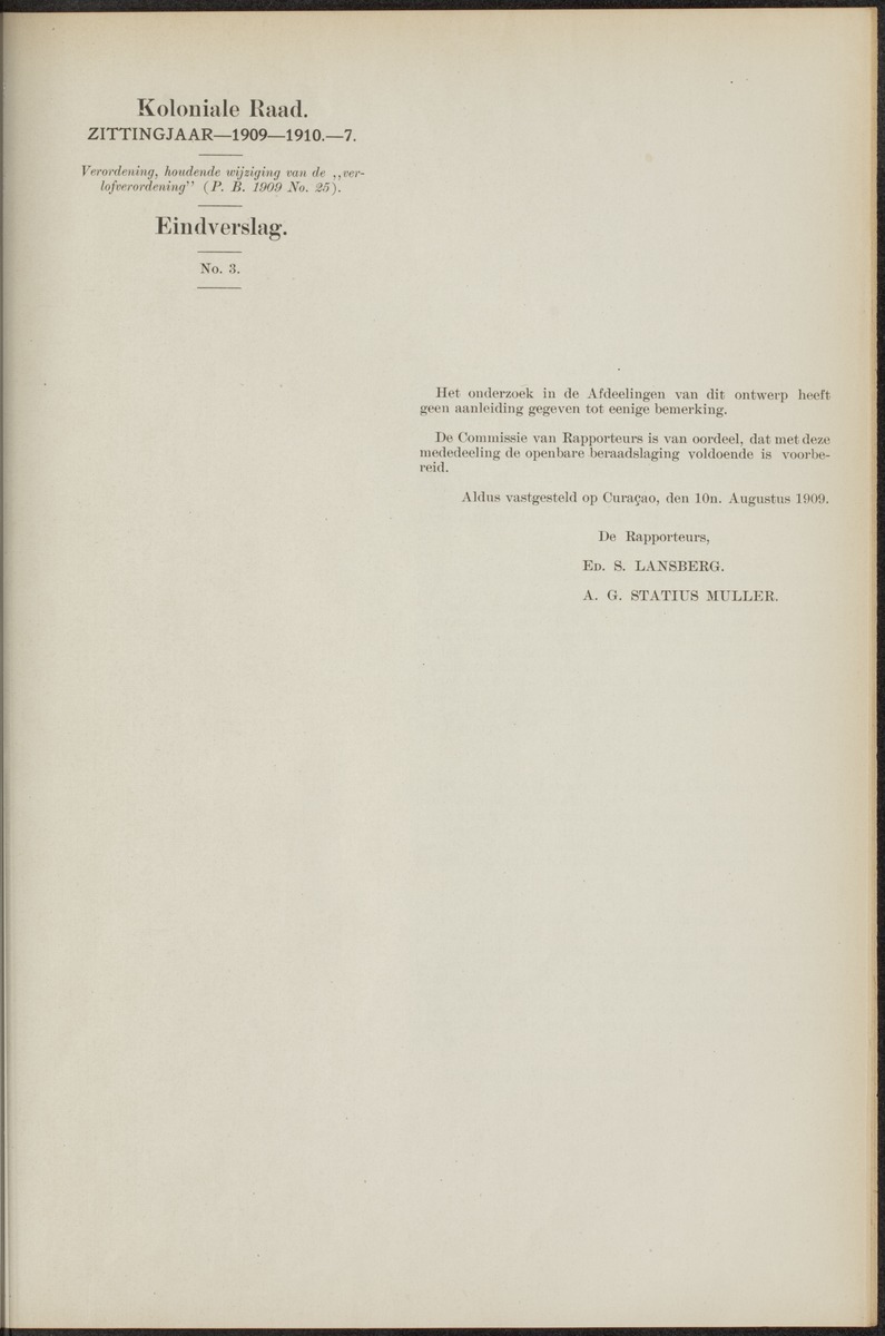 Notulen der zittingen - 