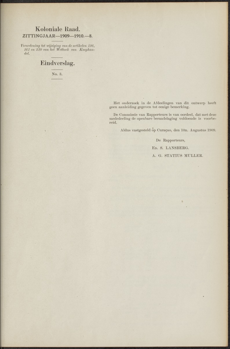 Notulen der zittingen - 