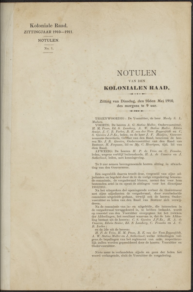 Notulen der zittingen - 