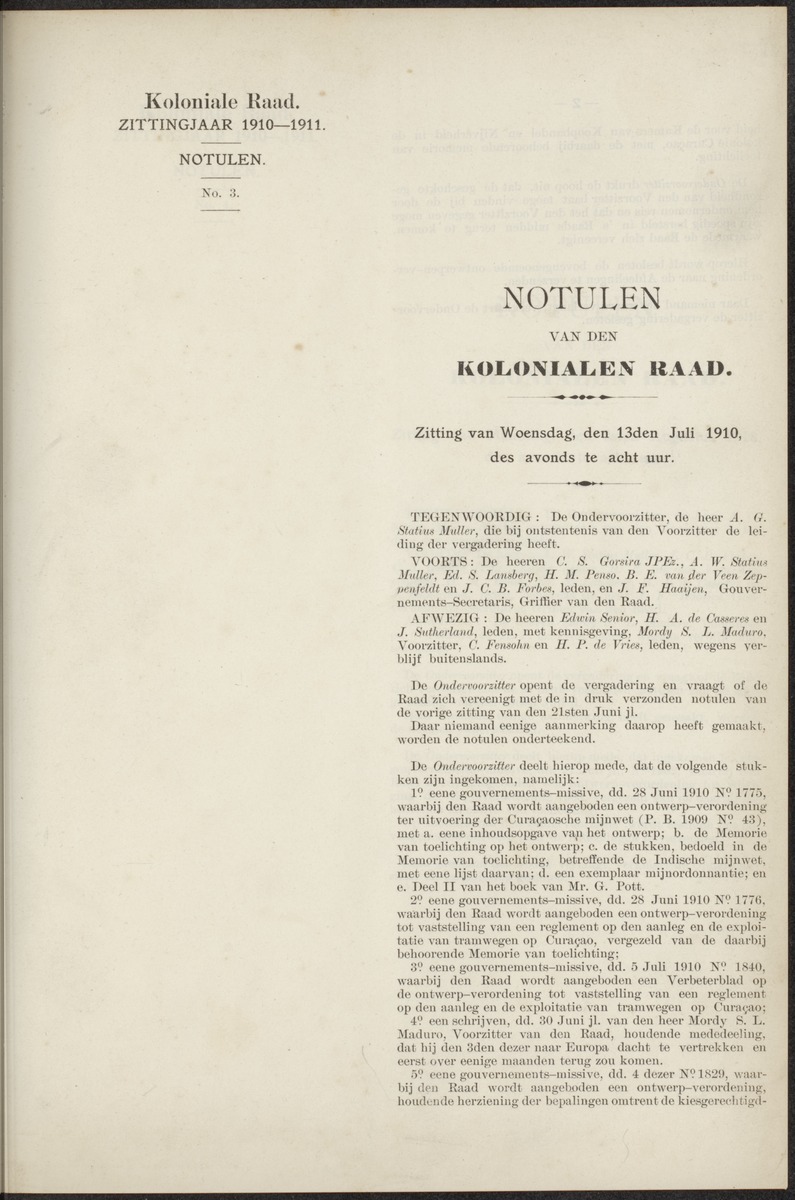 Notulen der zittingen - 