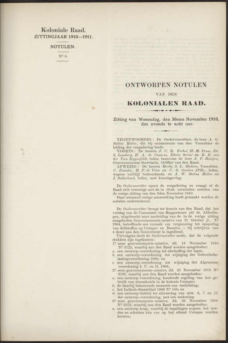Notulen der zittingen - 