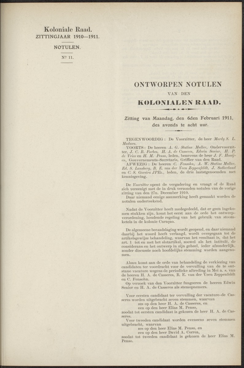 Notulen der zittingen - 