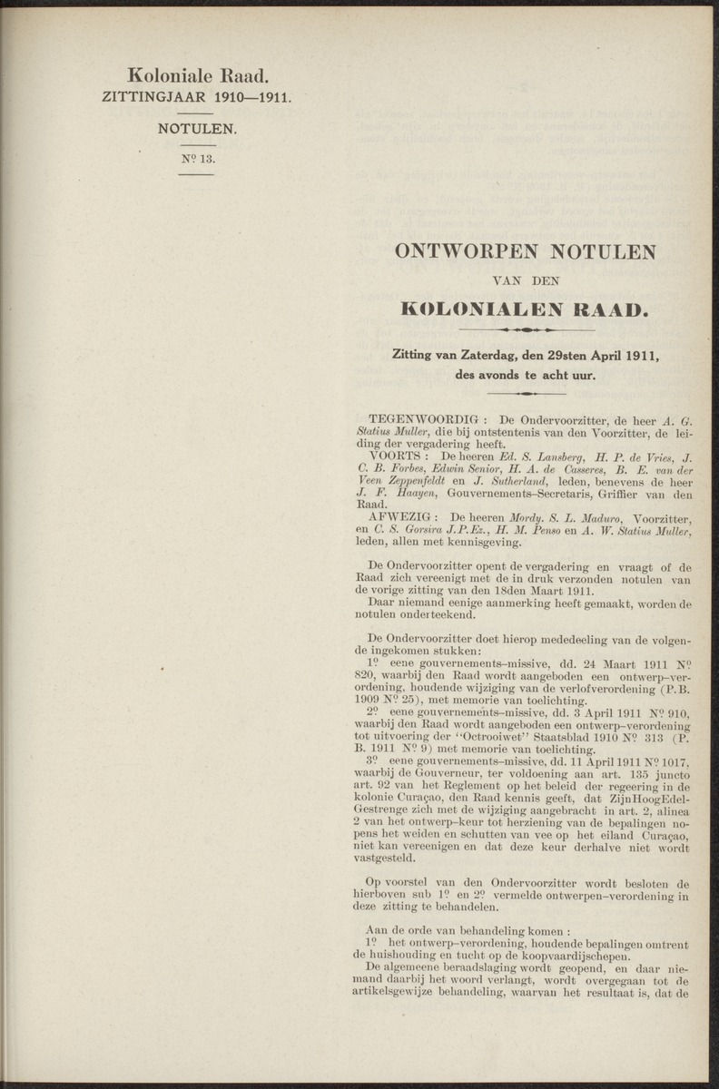 Notulen der zittingen - 