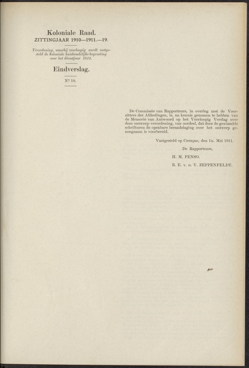 Notulen der zittingen - 