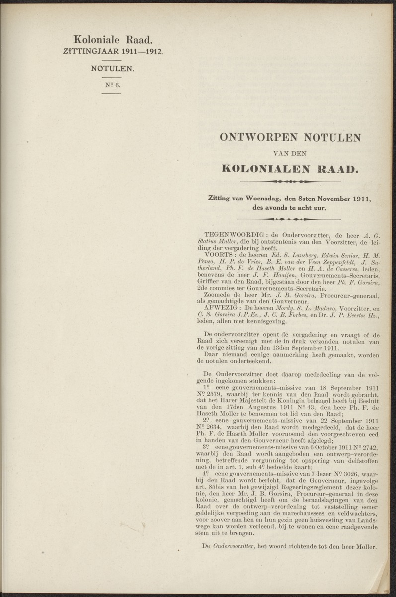 Notulen der zittingen - 