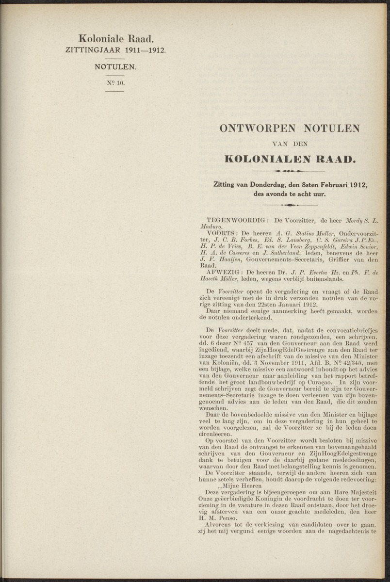 Notulen der zittingen - 