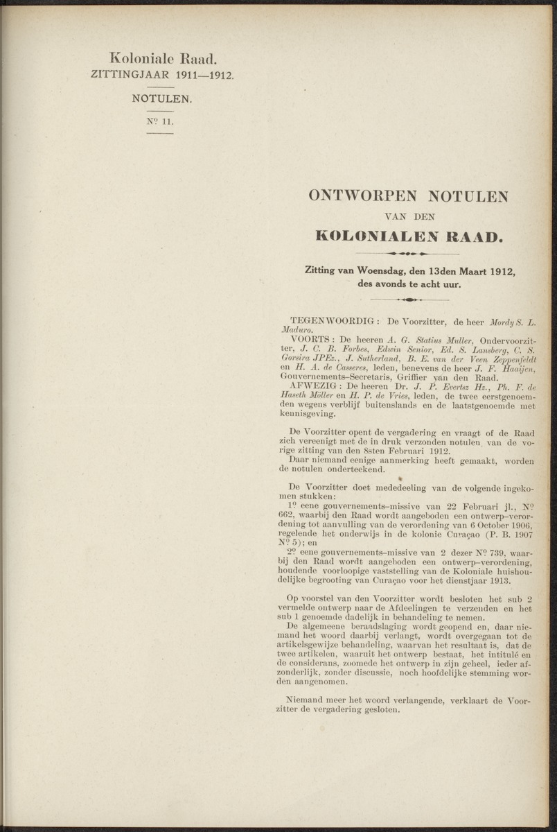 Notulen der zittingen - 