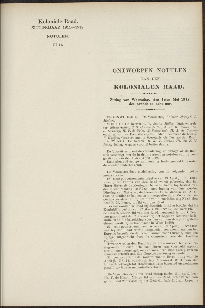 Notulen der zittingen - 