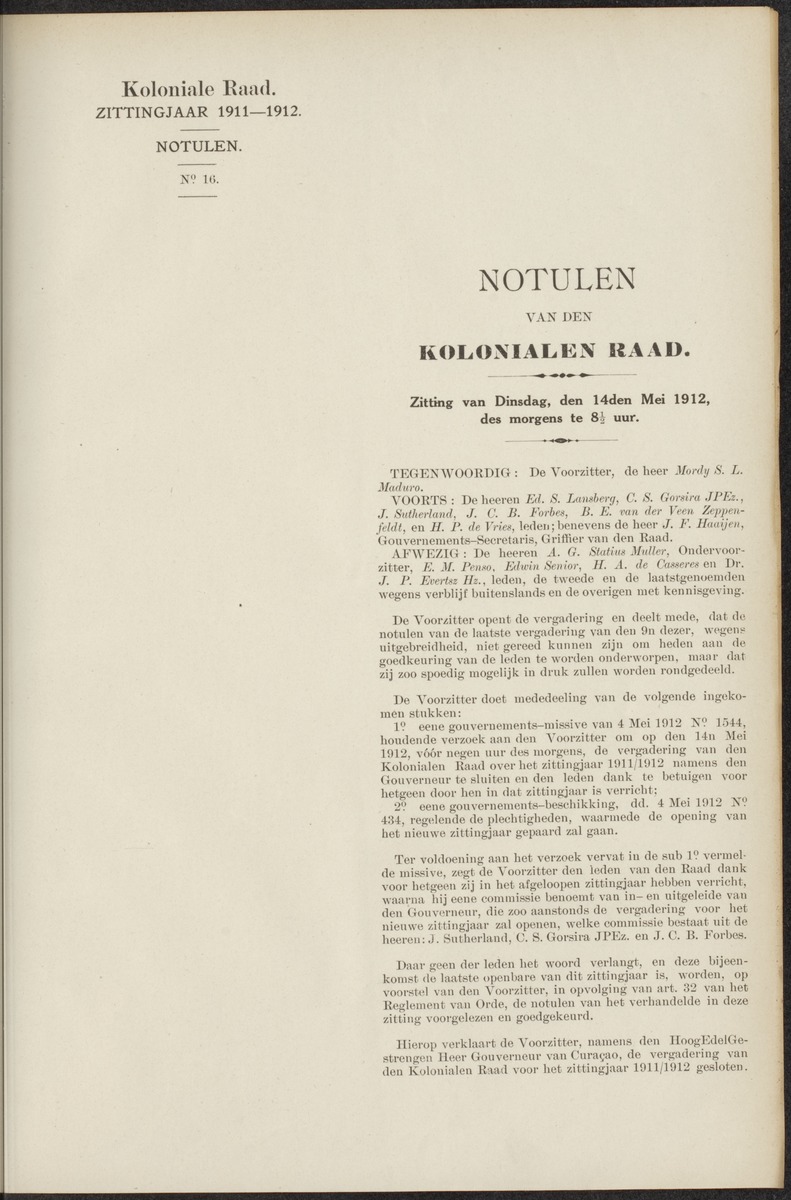 Notulen der zittingen - 