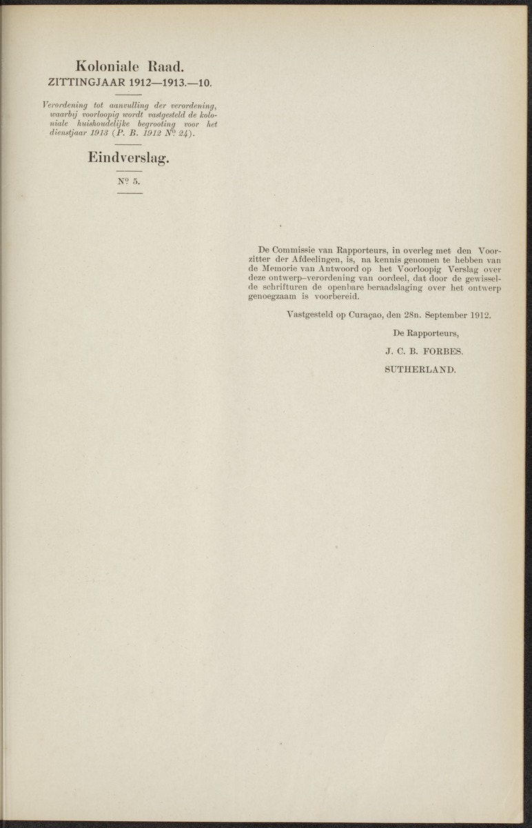 Notulen der zittingen - 