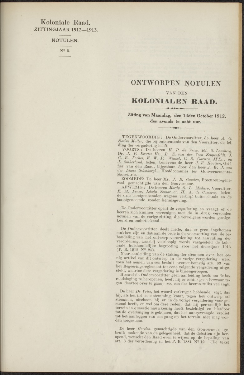 Notulen der zittingen - 