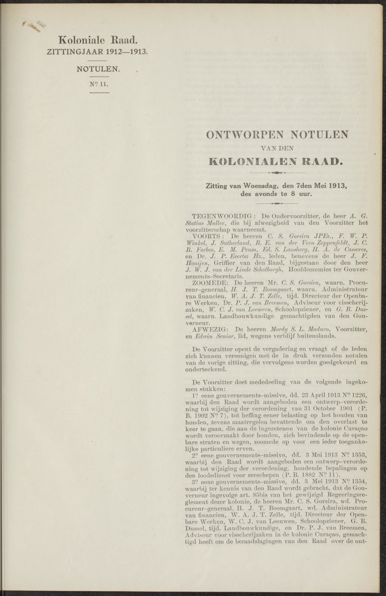 Notulen der zittingen - 
