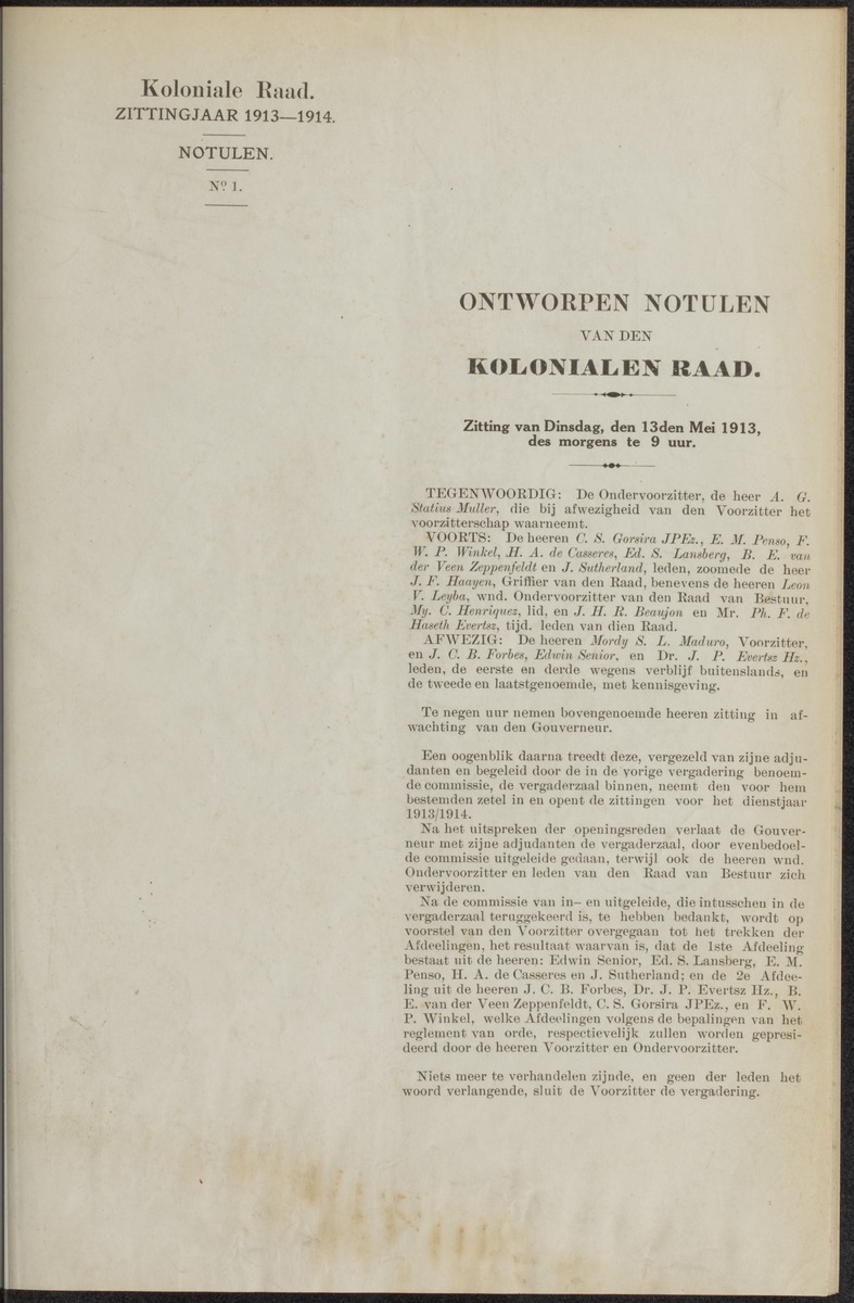 Notulen der zittingen - 