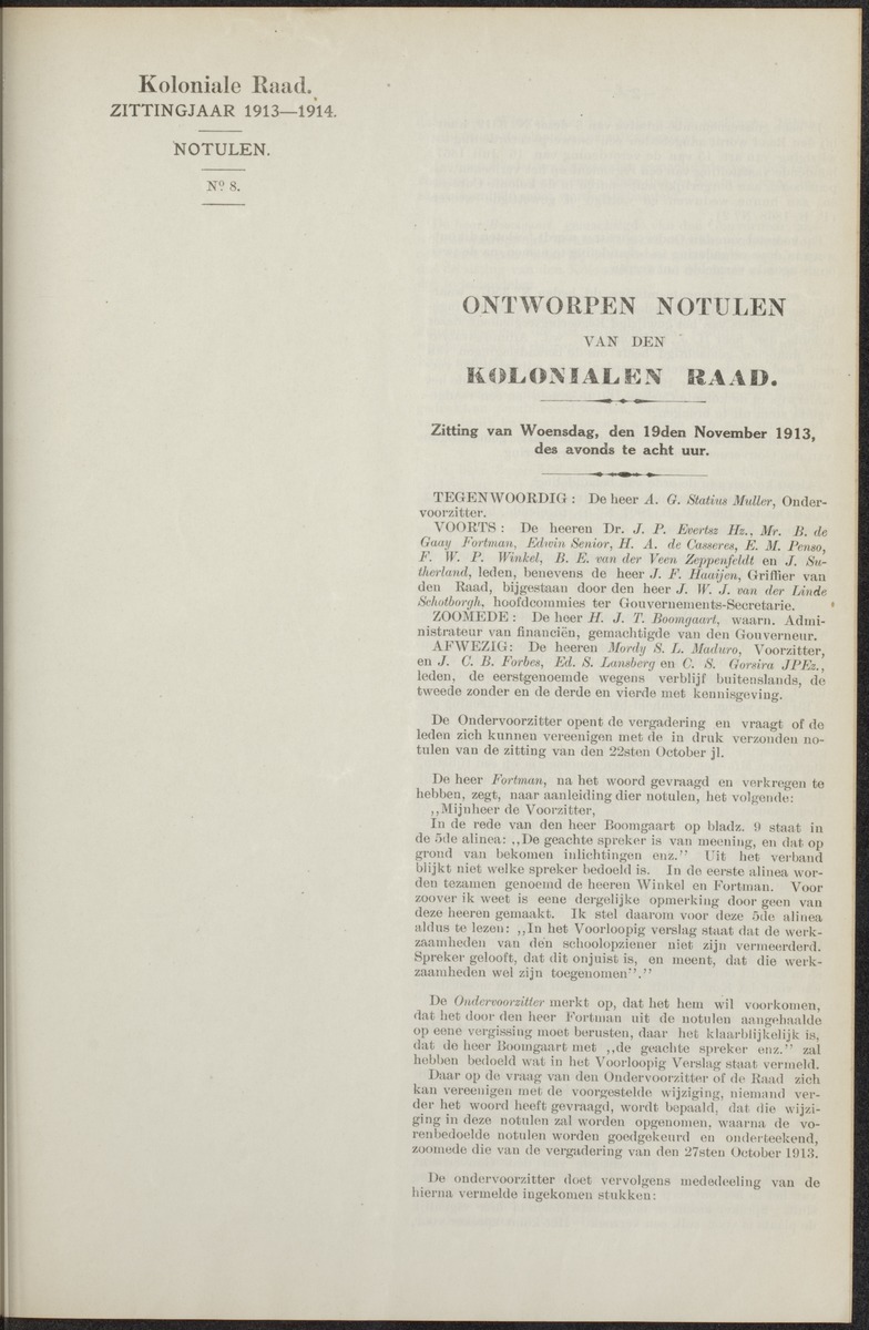 Notulen der zittingen - 