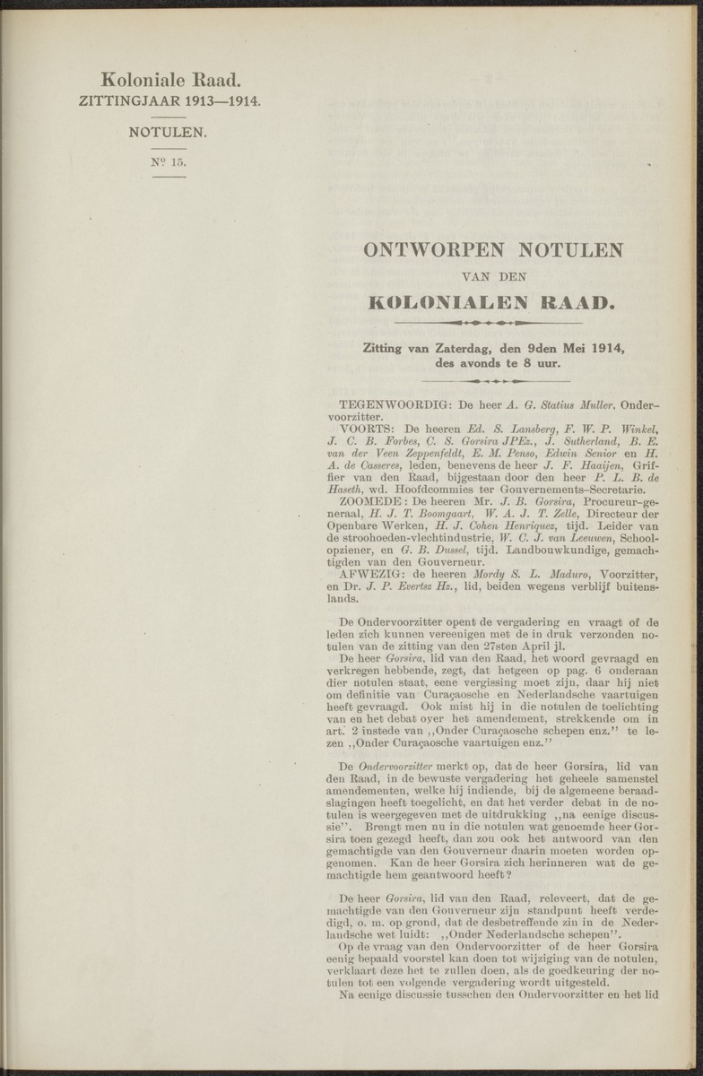 Notulen der zittingen - 
