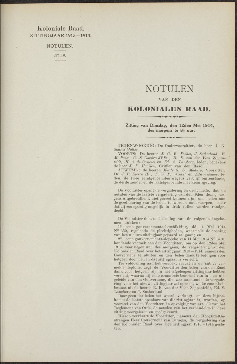 Notulen der zittingen - 
