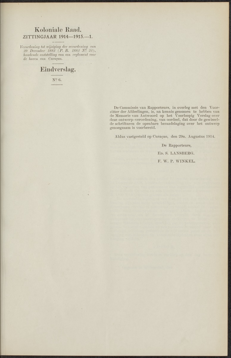 Notulen der zittingen - 
