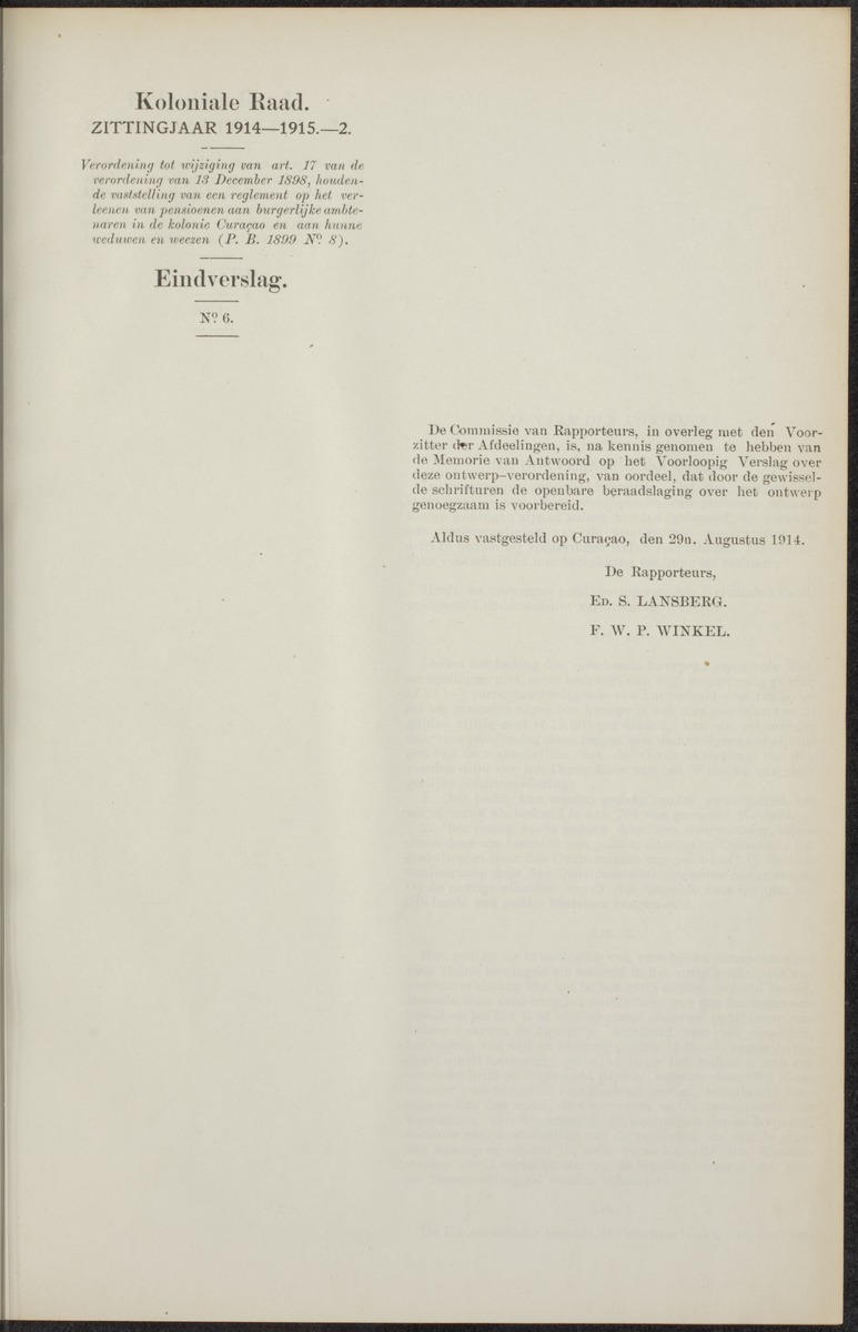 Notulen der zittingen - 