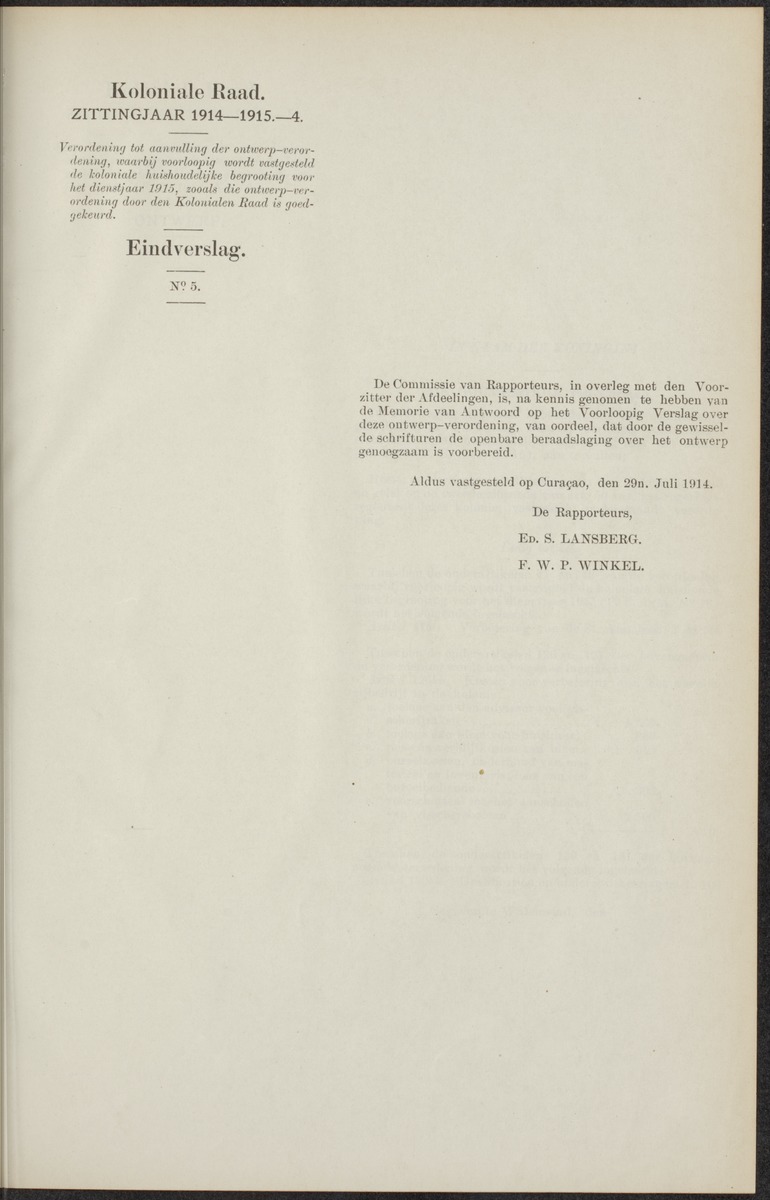 Notulen der zittingen - 