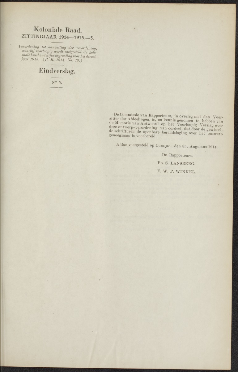 Notulen der zittingen - 