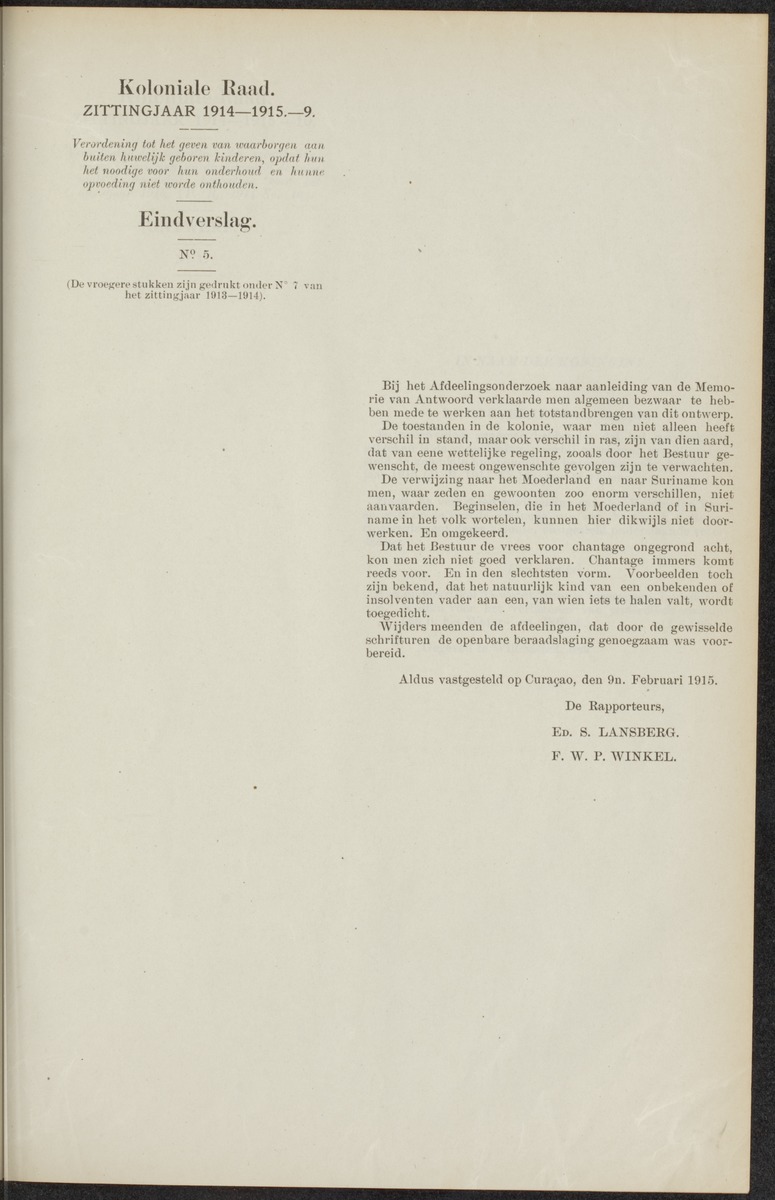Notulen der zittingen - 