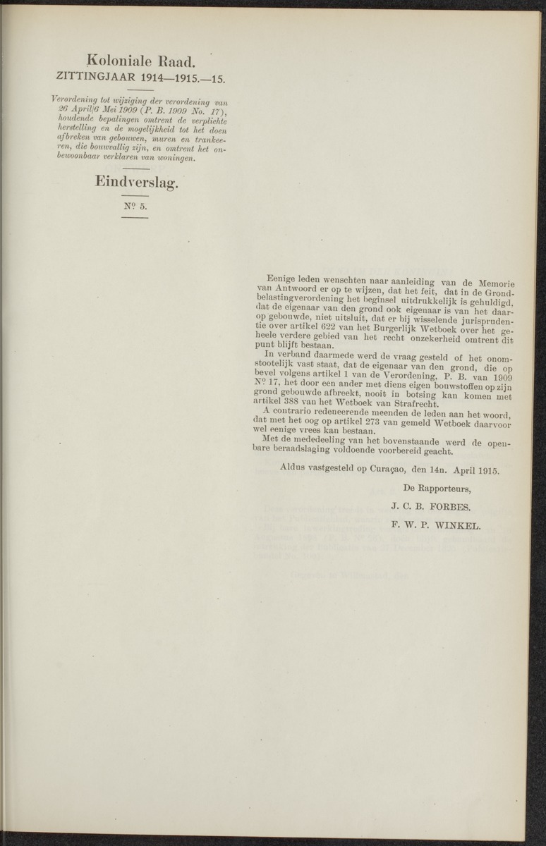 Notulen der zittingen - 