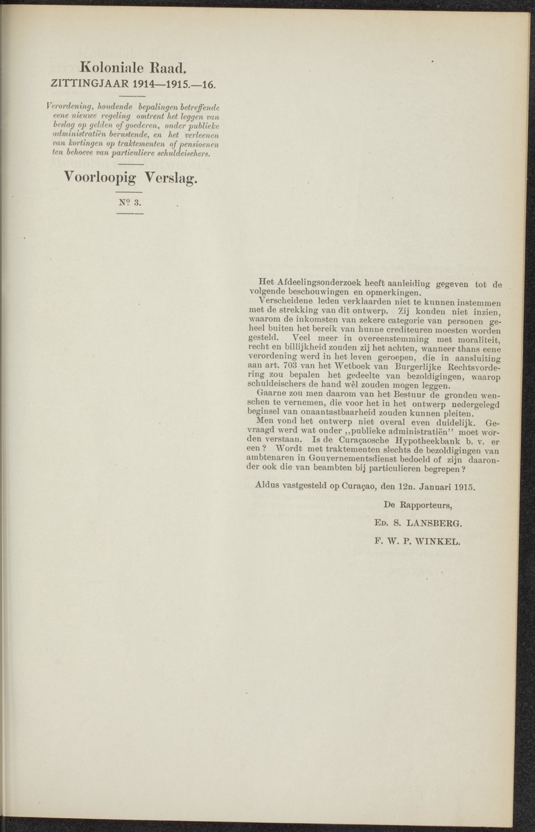 Notulen der zittingen - 