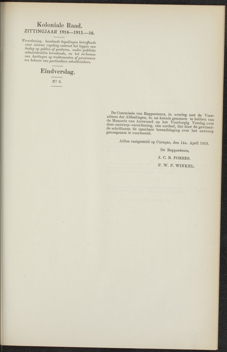 Notulen der zittingen - 