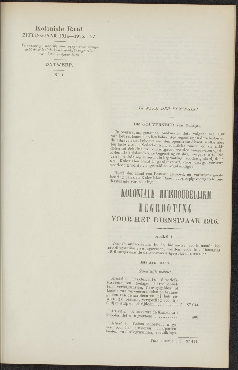 Notulen der zittingen - 