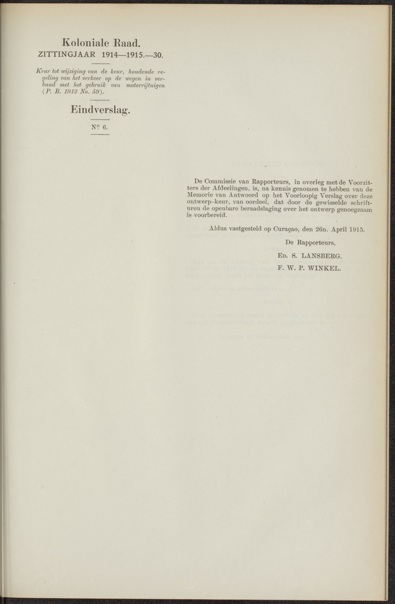 Notulen der zittingen - 