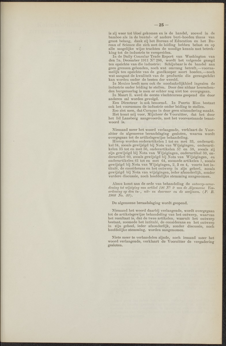 Notulen der zittingen - 