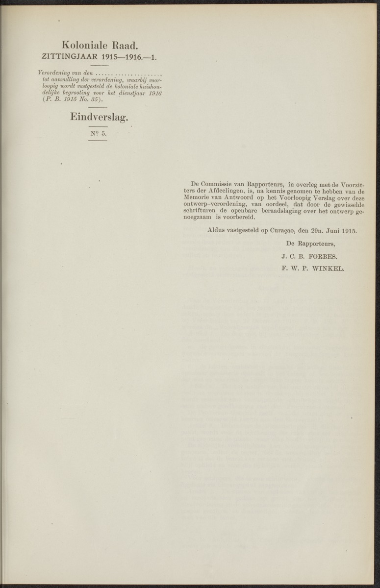 Notulen der zittingen - 