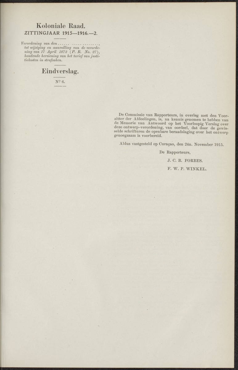 Notulen der zittingen - 